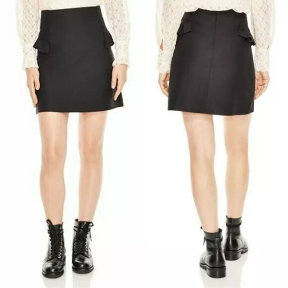 Sandro Paris ORO ruffles A line mini skirt - Picture 1 of 10